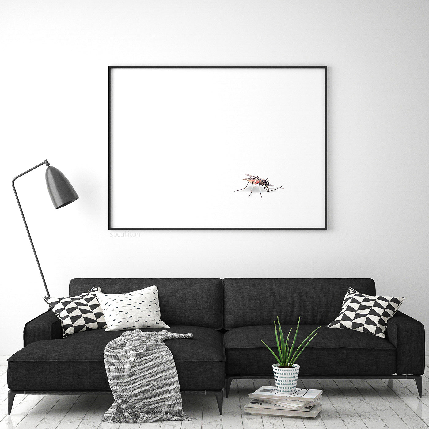 Anopheles mosquito in watercolor fine art print