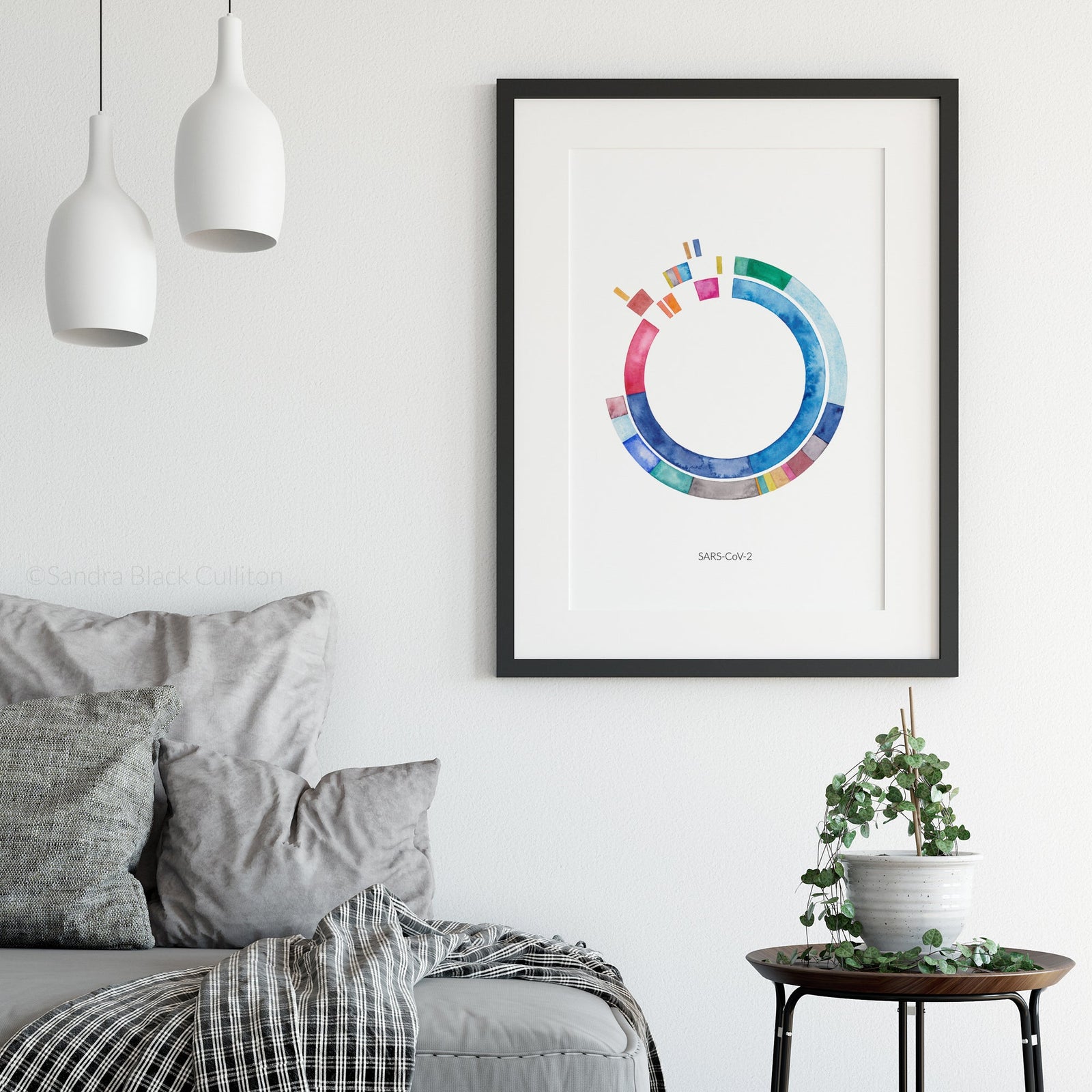SARS-CoV-2 Genome No. 1 - in simple black frame.