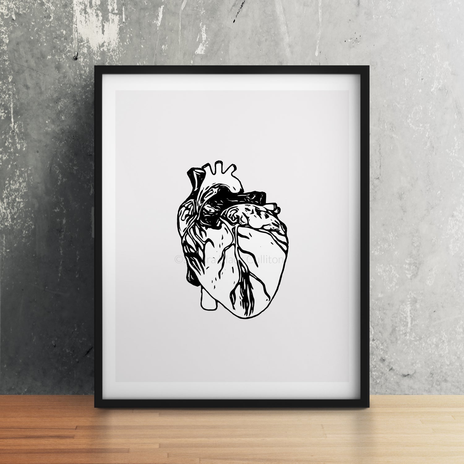 heart print framed