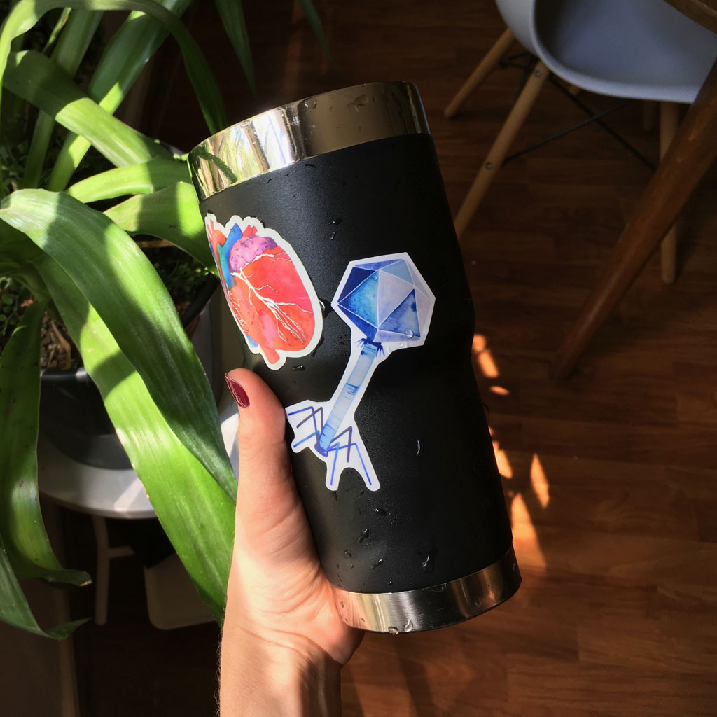 Bacteriophage Vinyl Sticker - Sandra Black Culliton