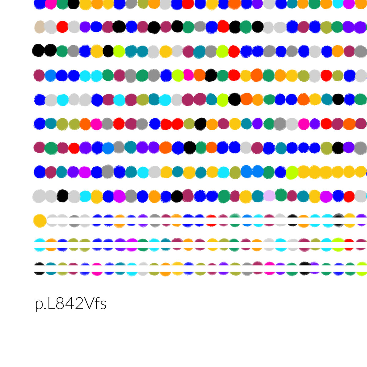 CDKL5 amino acid fine art print detail with paper texture.