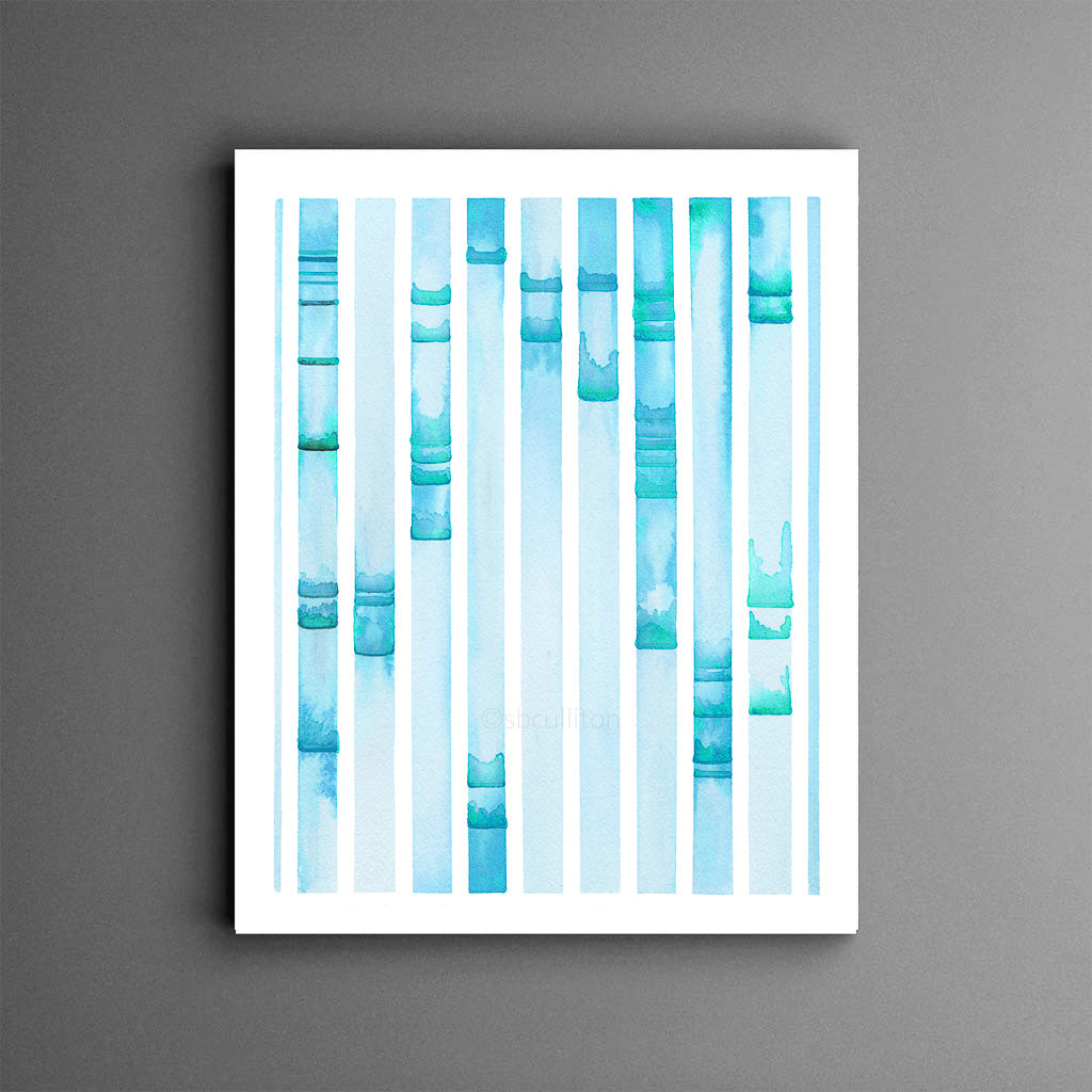Electrophoresis 7 watercolor fine art print
