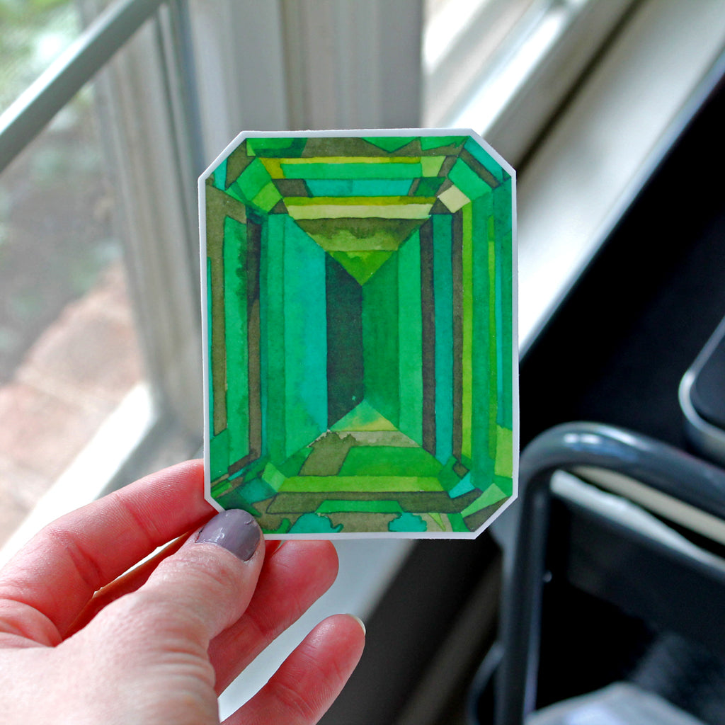 Emerald Gem Vinyl Sticker - Sandra Black Culliton