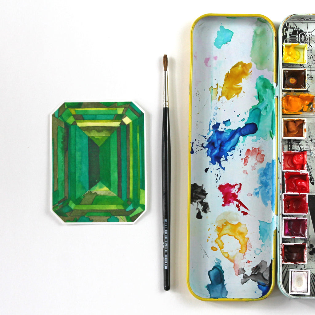 Emerald Gem Vinyl Sticker - Sandra Black Culliton