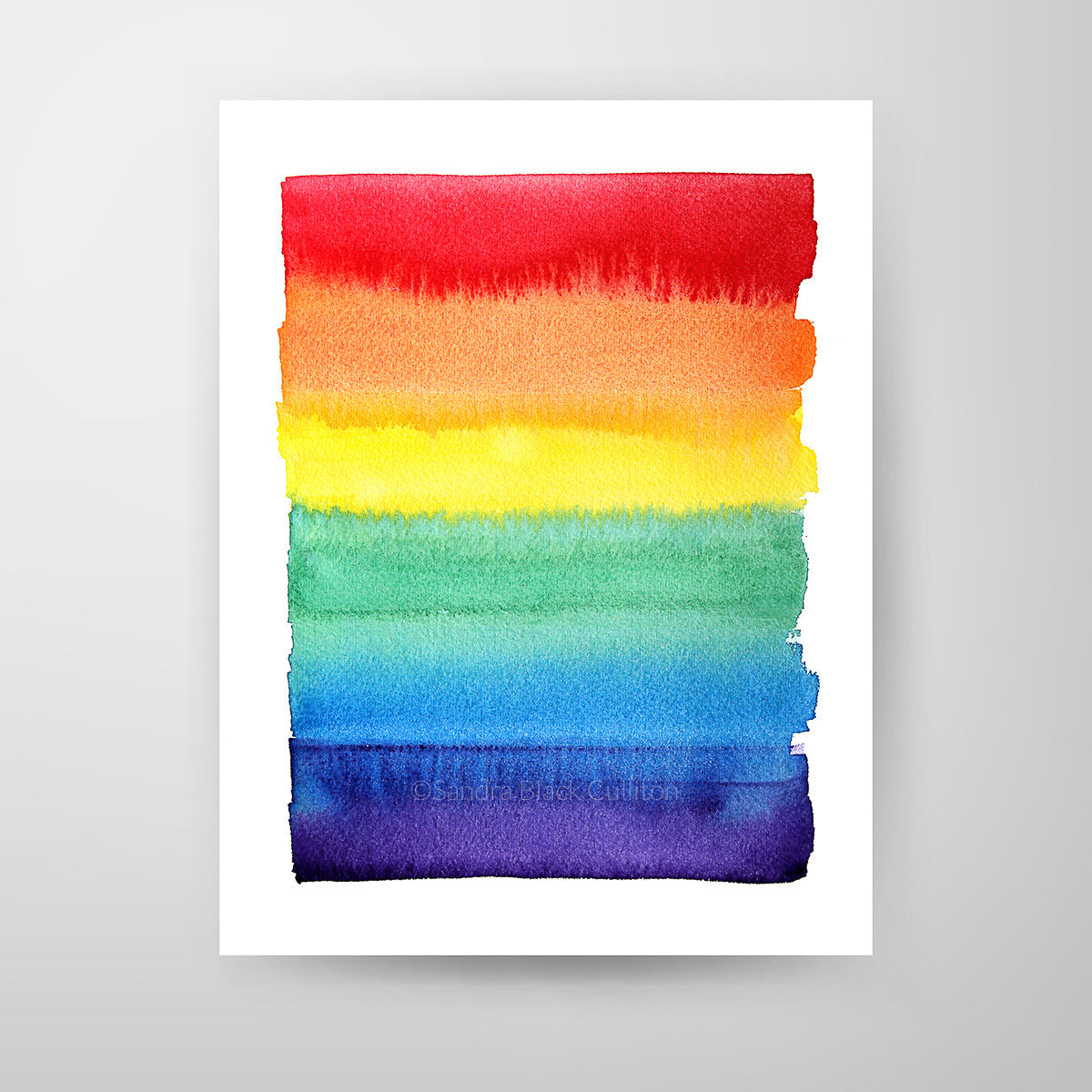 LGBTQ Pride Flag watercolor Fine Art Print