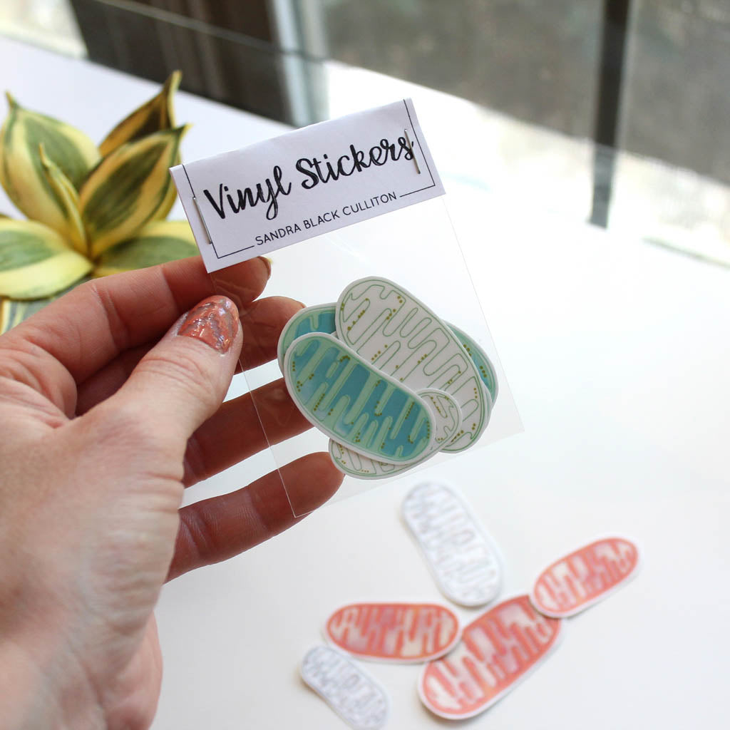 Mitochondria Vinyl Stickers - Sandra Black Culliton