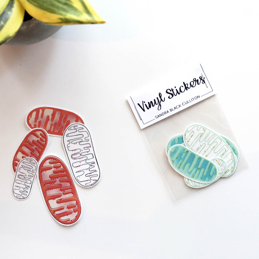 Mitochondria Vinyl Stickers - Sandra Black Culliton