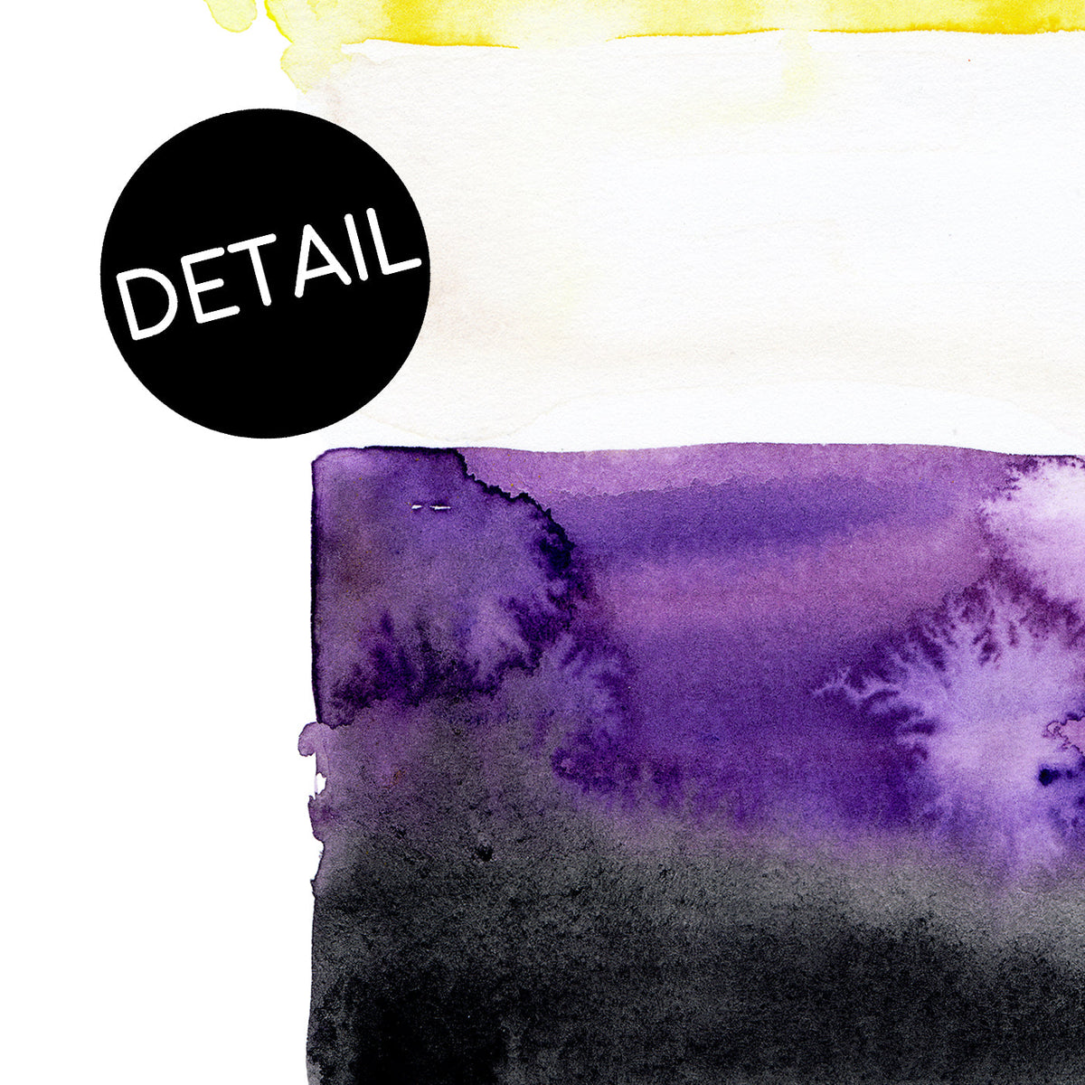 Up close detail of nonbinary pride flag art print.