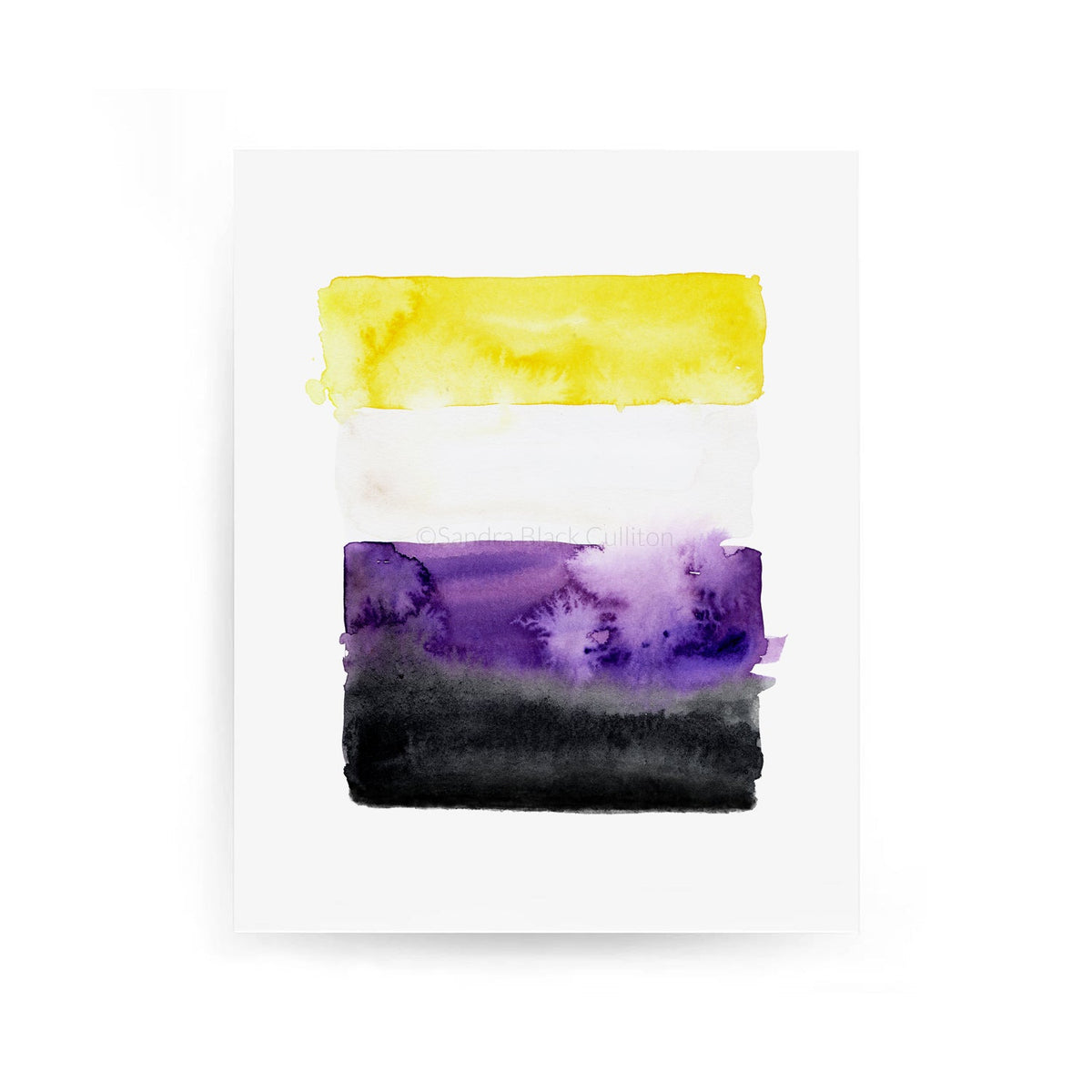 Nonbinary pride flag watercolor print
